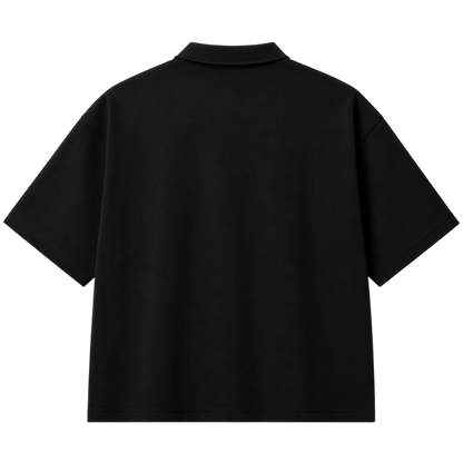 boxy-fit black polo