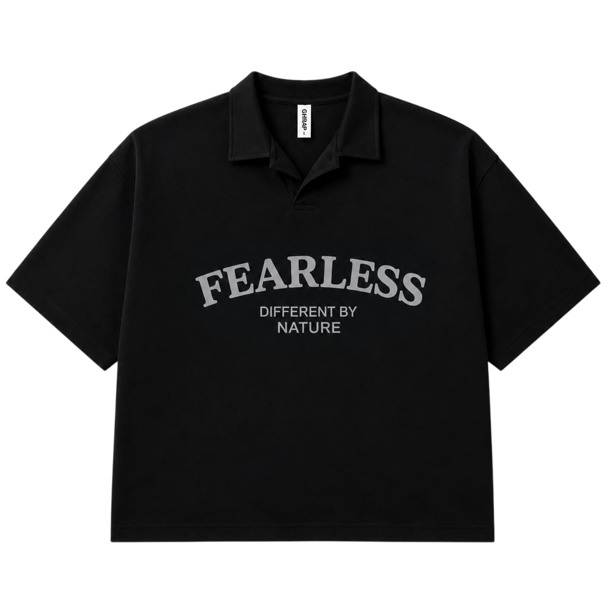 boxy-fit black polo