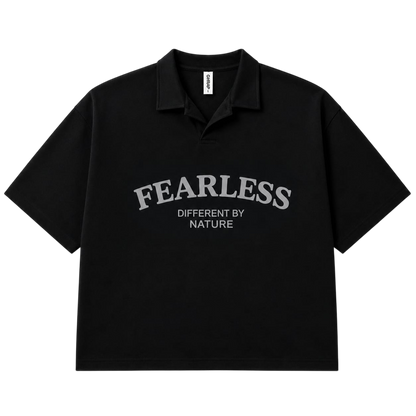 boxy-fit black polo