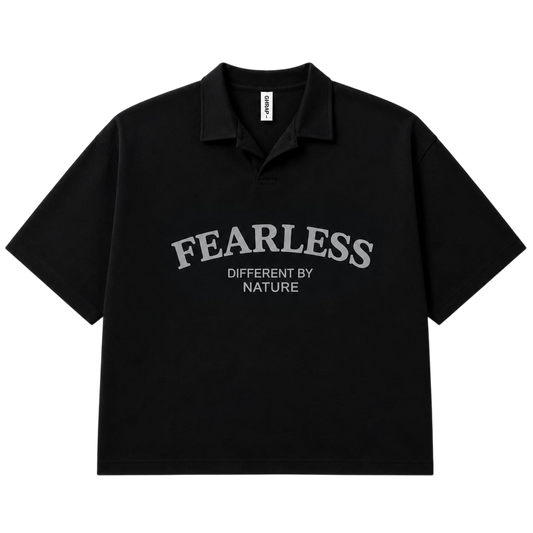 boxy-fit black polo